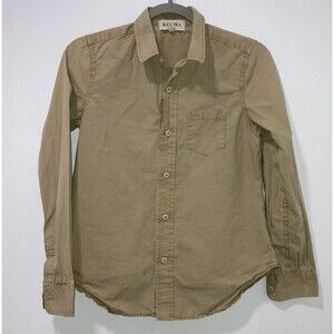 Alex Mill Bobby Button Up Paper Poplin Shirt Vintage Khaki XS Pocket